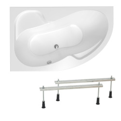 Vanda II Baignoire rectangulaire, 170x70cm orientation gauche et droite, en acrylique, avec pieds, Blanc (CP21000000-SET)