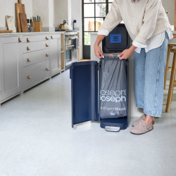  Porta 40 L, poubelle à pédale facile à vider, filtre anti mauvaises odeurs, Bleu nuit (30122)