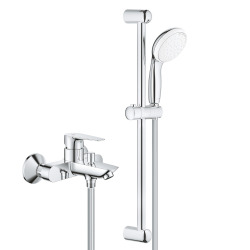 Grohe Tempesta 100 Set Mitigeur monocommande bain/douche + Ensemble de douche complet 2 jets, chrome (23914001-Tempesta)