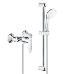 Grohe Tempesta 100 ensemble de douche complet 2 jets, chrome + Mitigeur Monocommande Douche, Chrome (23913001-Tempesta)