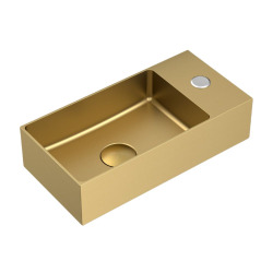 Lave-mains AURUM or brossé 36 × 18 × 9 cm – acier inoxydable 304 haut de gamme, design premium Or brossé PVD (SATAUR3618BG)