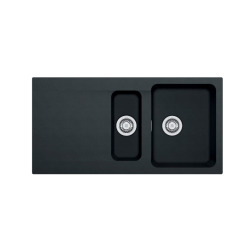 Orion OID 651 Évier avec égouttoir réversible et vide-sauce 100x51cm, Tectonite®, Carbone (OID651C)