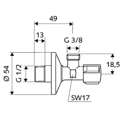  Comfort Robinet d'équerre avec fonction de régulation, Classe de débit A (052120699)