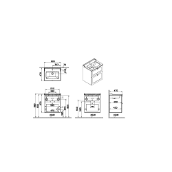 Meuble de salle de bain avec lavabo Vitra Root 60x67x46 cm blanc mat (ROOTG60WINTS)