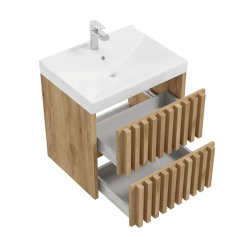 Meuble de salle de bain avec lavabo SAT Delano 60x46 cm chêne mat (DELANO60ZDUM)