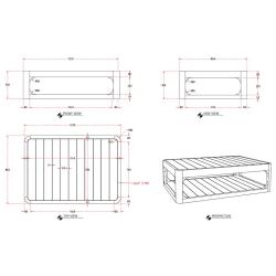 Table basse de jardin en teck massif 122x86 cm – table extérieure style chic terrasse piscine (NATOFTB12286S)