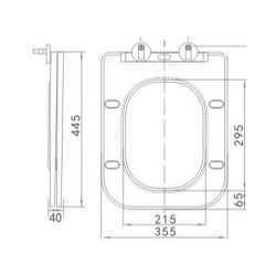  Infinitio Abattant de WC rectangulaire, Avec frein de chute, blanc (SATINFP12)