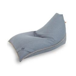 Soo Santaï Lazy Bro Indoor fauteuil poire 140x120x90cm interieur dehoussable, avec poignees et surpiqures, Gris, sans polystyrène