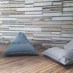  Lazy Bro Indoor fauteuil poire 140x120x90cm interieur dehoussable, avec poignees et surpiqures, Gris, sans polystyrène