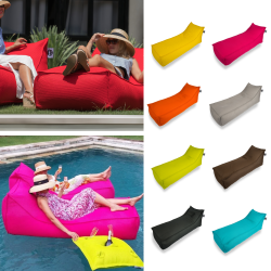  Relax Sis chaise longue 160x70x35 interieur & exterieur flottante, dehoussable et resistante aux UV, Bleu, sans polystyrène