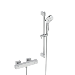 Ideal Standard Ceratherm C100 ensemble de douche avec mitigeur thermostatique, barre de douche 60 cm, Chrome (A7535AA)