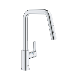 Grohe Eurosmart Mitigeur monocommande pour évier 1/2″, douchette extractible 2 jets, bec haut, chrome (G3061900F)