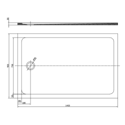  Project by Siko Receveur de douche rectangulaire 140x90 cm marbre coulé, blanc (SATSVPRO14090)