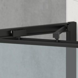  TEX-C Porte de douche 90x195cm ouverture gain de place anticalcaire avec profilés noir mat (SATTEXC90CT)