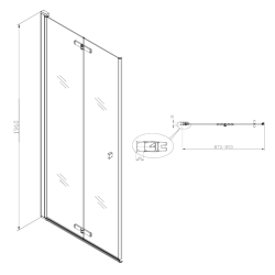  SK Porte de douche 90x196cm pliante anticalcaire avec profilé chrome brillant (SATSK90)