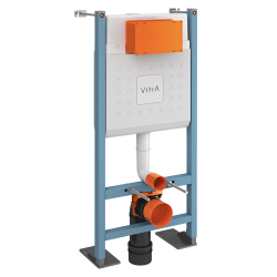  Pack WC Bâti autoportant V-Fix Core + WC sans bride Roca Gap + Abattant slim, SoftClose + Plaque chrome mat (VFTFGAP5)