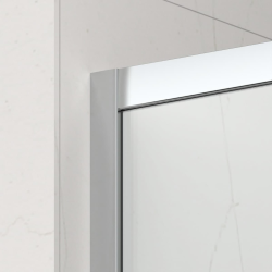  TEX BB Porte de douche 120x195cm coulissante anticalcaire avec profilés chrome brillant (TEXDBB120CRT-SET)