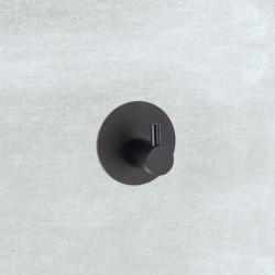 Patère murale adhésive en acier inoxydable, noir mat (HACEKNALEP1KMC)