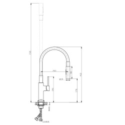 Mitigeur de cuisine 2 jets, bec flexible silicone, aérateur Neoperl®, cartouche en céramique, beige/chrome (SATBSD290BE2F)