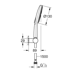  Rainshower Smartactive 130 Ensemble de douche 3 jets avec support mural, chrome (26580000)