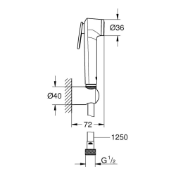  Tempesta-F Trigger Spray 30 Ensemble de douche 1 jet avec support mural, hard graphite (27513A01)