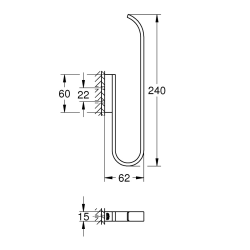 Selection Porte papier toilette, 2 rouleaux, hard graphite brossé (41067AL0)