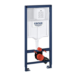 Grohe Pack WC Bâti-support + WC sans bride Tornado Quiet SAT Fusion + Abattant softclose + Plaque Chrome
