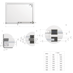  Ambient Line Porte de douche 140 cm, orientation gauche et droite avec profilé chrome brillant (620-1400000-00-02)