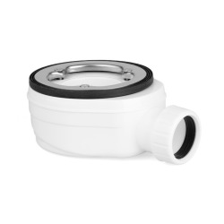 Alda Receveur de douche 90x90cm + Siphon Eslim90. Pierre de synthèse, noir mat (ALD15-9090N-S)