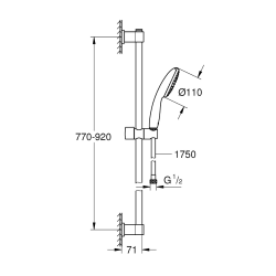  Vitalio Start 110 Set de douche avec barre 90 cm + Douchette 1 jet, chrome (G26953001)