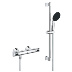 Precision Flow Set de douche avec mitigeur thermostatique + Douchette + Barre 60 cm, chrome (G34800001)