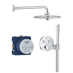 Precision SmartControl Set de douche encastrée avec façade thermostatique + Douche de tête + Douchette, chrome (G34878000)