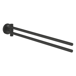 Grohe Start double porte-serviettes en métal avec fixations cachées, noir mat (G411832430)