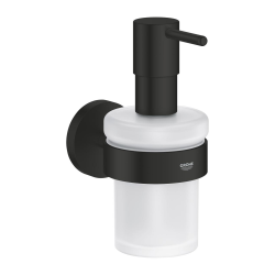 Grohe Start distributeur de savon 160 ml en verre avec support mural et fixations cachées, noir mat (G411952430)