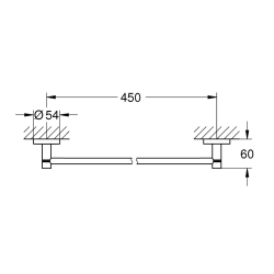  Start barre porte-serviettes en métal et fixations cachées, noir mat (G411972430)