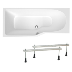 Vanda II Baignoire rectangulaire, 170x70cm orientation gauche et droite, en acrylique, avec pieds, Blanc (CP21000000-SET)