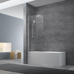 Swiss Aqua Technologies Pare-baignoire avec un panneau pivotant en verre, 150x70cm, Chrome (SATVZUNIKCRT70)
