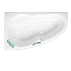 Siko 160 x 100 cm Fortuna Plus baignoire d'angle orientation gauche en acrylique, sans pieds, blanc (FO1600LPLUS)