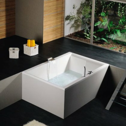 Dupla 180x120 cm Baignoire rectangulaire orientation gauche et droite en acrylique, blanc (13611)