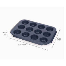Nest™ Bake Moule à muffins antiadhésif, pour 12 muffins, bleu (45072)