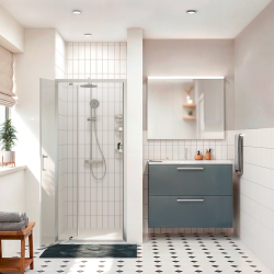  Zenith Porte de douche 80x195cm pivotante anticalcaire avec profilés Chrome brillant (CERAHZ80C)