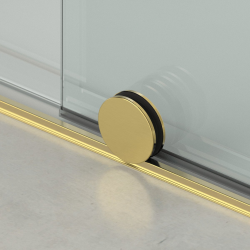 X-MOTION 110x200cm Paroi en verre coulissante Crystal Glass® 8 mm anticalcaire, avec bras et profilés Or brillant (SATBWIXM110Z)