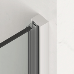 X-MOTION Porte de douche 110x200cm Coulissante, anticalcaire avec profilé blanc (SATBWIXM110NIKAB)