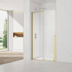 X-MOTION Porte de douche 120x200cm Coulissante, anticalcaire avec profilé Or brillant (SATBWIXM120NIKAZ)
