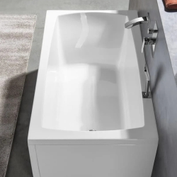 120x70 cm Lily baignoire rectangulaire gain de place en acrylique, gauche et droite, sans pieds, blanc (25111)
