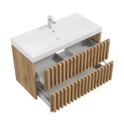 Swiss Aqua Technologies Meuble de salle de bain sous comptoir SAT Delano 100x56x46 cm chêne mat (DELANO100ZDDE)