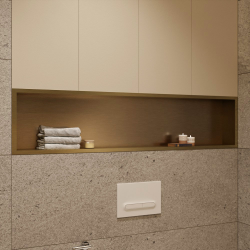 Ceramia Niche de Douche à encastrer, Acier Inoxydable 304, 120x28x10cm, Or brossé PVD