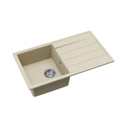  76x44 cm évier avec égouttoir réversible en Granite, à encastrer, jasmin (SATSINKGE3J)