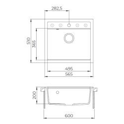 Swiss Aqua Technologies 56,5x51cm évier en Granite, à encastrer, jasmin (SATSINKGQQ100J)