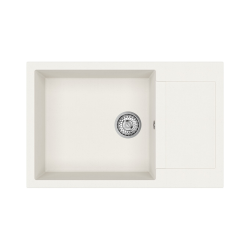 Swiss Aqua Technologies 78x50 cm évier avec égouttoir réversible en Granite, à encastrer, blanc (SATSINKGQT105W)